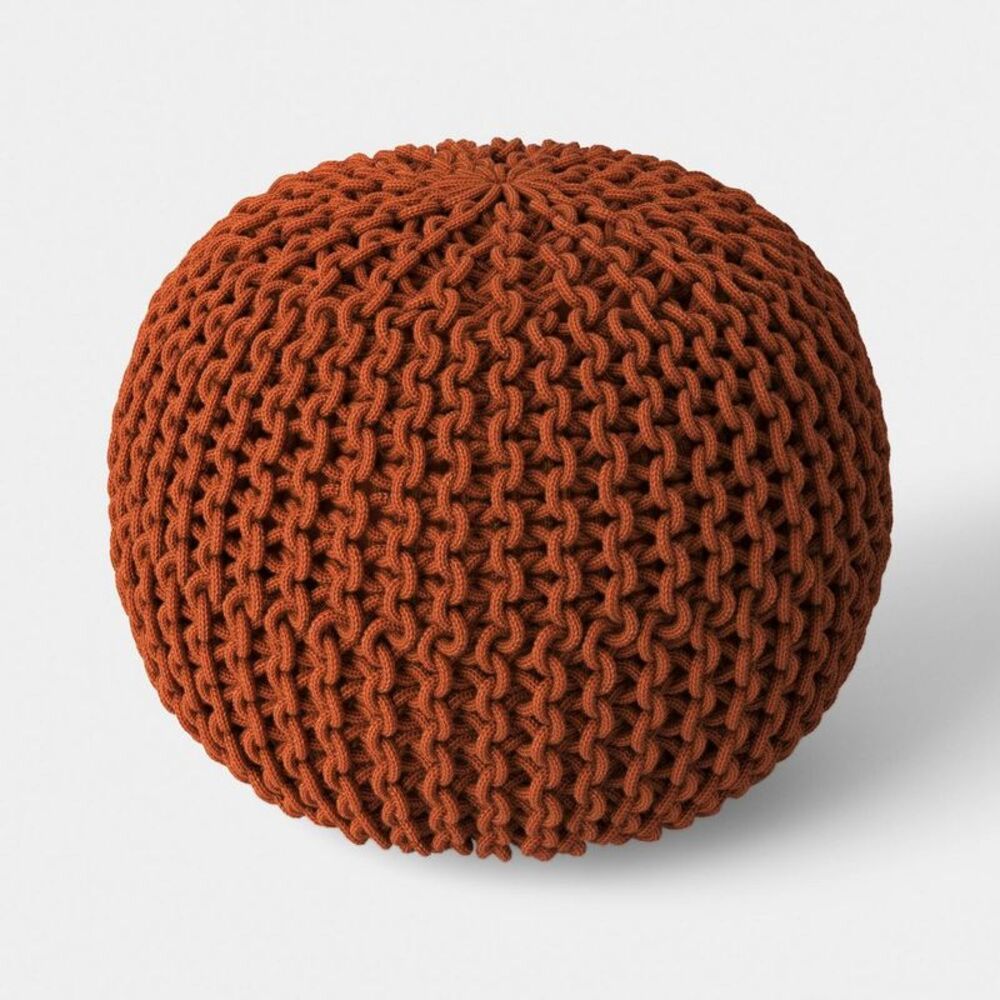 16"x22" Rope Knit Pouf Orange - Threshold